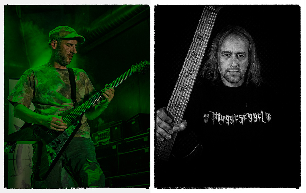 Mnemocide guitarist Chris on the left, new guitarist Martin on the right