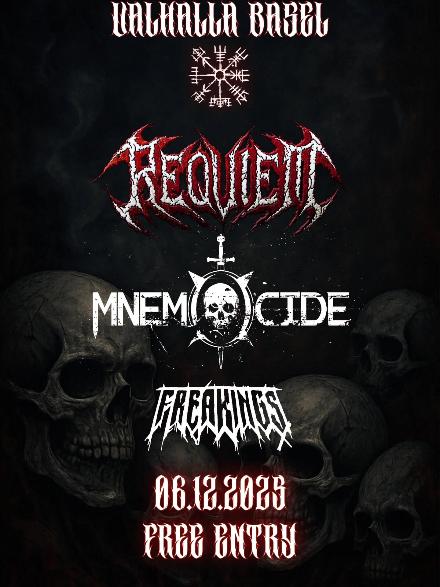 Mnemocide, Requiem & Freakings at Valhalla Basel